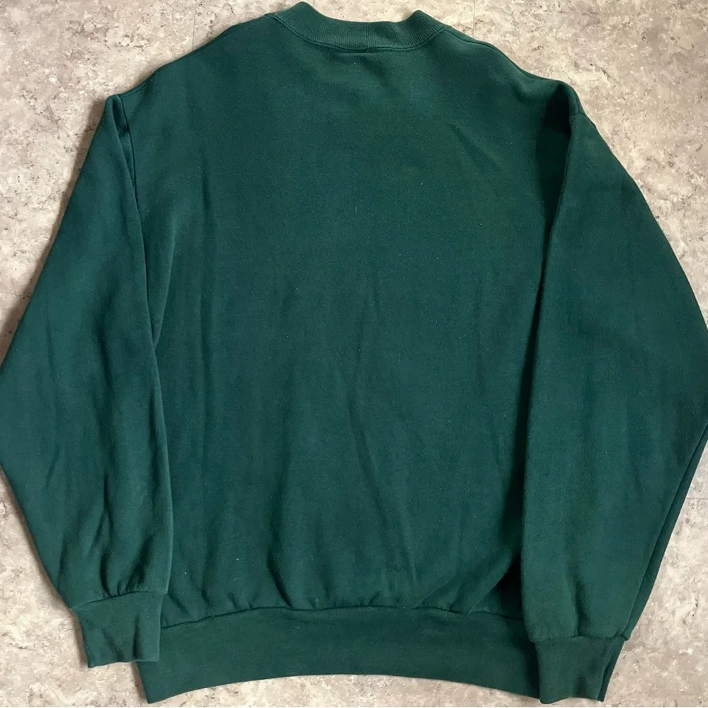 Vintage Jerzees Sweater Mens Size Medium Green Crewneck Blank Pullover 90s USA‎